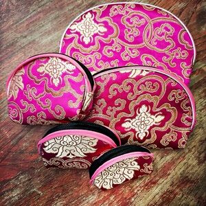 Elegant Pink and Gold Women's Bag Set
